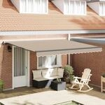 vidaXL Ausziehbare Markise Beige 400 x 300 cm Polyester und Aluminium