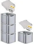 SuperSparSet 4x Eurobox NextGen Economy mit Scharnierdeckel und gelben