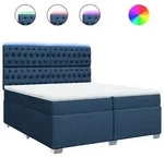 vidaXL Boxspringbett mit Matratze Blau 200x200 cm Stoff - Blau