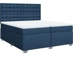 vidaXL Boxspringbett mit Matratze Blau 200x200 cm Stoff - Blau