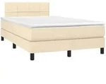 vidaXL Boxspringbett mit Matratze Creme 120x190 cm Stoff - Creme