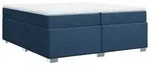 vidaXL Boxspringbett mit Matratze Blau 200x200 cm Stoff - Blau