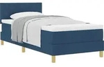 vidaXL Boxspringbett mit Kissen mit Kopfteil Blau 100 x 200 cm Stoff - Blau