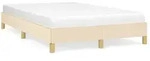 vidaXL Bettgestell ohne Matratze Creme 120x190 cm Stoff - Creme