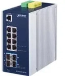 PLANET Industrial L3 8-Port 1000T + 4-Port 10G SFP+ - Blau/Grau