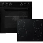 Backofen Herdset Einbau Matt Schwarz Kochfeld Rahmenlos 72L Respekta HS2001MS-26 -