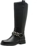 Tamaris Damen Elegante Stiefel Biker Vegan 1-25534-45 Schwarz - Schwarz - 36