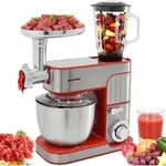 Syntrox Germany K&uuml;chenmaschine 5,5 Liter mit Fleischwolf und Mixer rot - Rot
