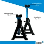 Bituxx 2x Unterstellbock Pro Line 6000 kg mit Schutzkappe & Sicherheitspin