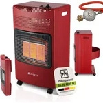 Juskys Keramik Gasheizung GS42US - Rot - 4200 Watt mit 3 Heizstufen,...