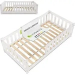 Juskys Kinderbett Naya 80x160 cm mit Rausfallschutz & Lattenrost - Holz...