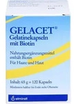 GELACET Gelatinekapseln mit Biotin f&uuml;r Haare und Haut, 120 St. Kapseln