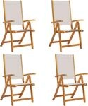 vidaXL Klappst&uuml;hle, 4 St&uuml;ck, Massivholz Akazie und Textilene