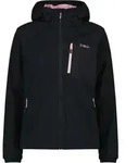 Cmp Woman Jacket Fix Hood Nero-Antracite Nero-Antracite 36 - Schwarz/Rosa - 36