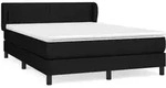 vidaXL Boxspringbett mit Matratze Schwarz 140x190 cm Stoff - Schwarz