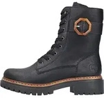 Rieker Damenschuhe Schn&uuml;rstiefel Schwarz Freizeit - Schwarz - 36