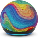AMAZON Echo Dot (5.Generation) Kids, Smart Speaker, Regenbogenwirbe - Bunt