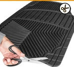 Fu&szlig;mattensatz Gummifussmatten PVC vorne und hinten NEU - Schwarz