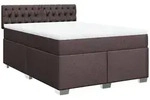vidaXL Boxspringbett mit Matratze Dunkelbraun 140x200 cm Stoff - Braun