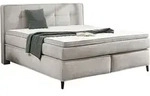 Boxspringbett - 180 x 200 cm - Greige - Webstoff - mit Topper