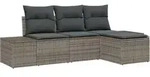 vidaXL Sofa Set 4 stk. Grau [Synthetisch]: Poly Rattan - Grau