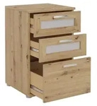 Nachttisch f&uuml;r Boxspringbetten Nachtschrank Nachtkommode MARIKE in Asteiche, mit 3
