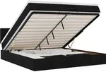 vidaXL Ottomane Bett mit Matratze & LEDs Schwarz 180x200 cm Stoff - Schwarz