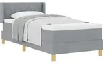 vidaXL Boxspringbett mit Kopfteil Hellgrau 190 x 90 cm Stoff - Hellgrau