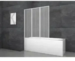 MARWELL Badewannenfaltwand 3-teilig 125 x 130 cm &ndash; Schwenkbare Duschwand f&uuml;r