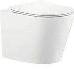 Wand-WC Set Nakia Tiefsp&uuml;ler ohne Sp&uuml;lrand kurz wei&szlig; matt mit WC-Sitz...