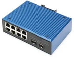 Digitus Industrieller 8+2 -Port Fast Ethernet PoE Switch, Unmanaged, Fast Ethernet