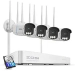 ZOSI AuroraLux 3K WiFi 6 &Uuml;berwachungskamera Set mit 1TB HDD, 4X 5MP WLAN Kamera mit