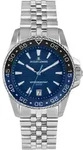 Jacques Lemans 1-2205I Herren-Taucheruhr Liverpool Diver Stahl/Blau 20 bar - Blau