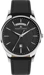 Jacques Lemans 1-2193A Herrenuhr London mit Lederband Schwarz - Schwarz