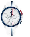 Tommy Hilfiger Chronograph Quarz Uhrf&uuml;r Herren mit Weisses Silikonarmband -...
