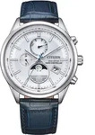 Citizen BY1030-09A Eco-Drive Herrenuhr Funk-Solar Mondphase Blau - Wei&szlig;