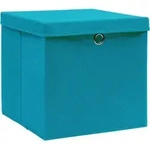 vidaXL Aufbewahrungsboxen mit Deckeln 4 Stk. 28x28x28 cm Babyblau - Blau