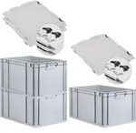 SuperSparSet 3x Eurobox NextGen Economy mit Scharnierdeckel und schwarzen