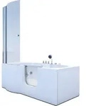 Seniorendusche und Wanne mit Whirlpool S12D-TH-WP-R Dusche 85x170cm - Wei&szlig;