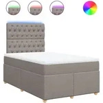 vidaXL Boxspringbett mit Matratze Taupe 120x200 cm Stoff - Taupe
