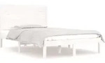 vidaXL Massivholzbett Wei&szlig; 135x190 cm - Wei&szlig;