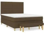 vidaXL Boxspringbett mit Matratze Dunkelbraun 140x200 cm Stoff - Braun