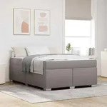 vidaXL Bettrahmen Taupe 140 x 200 cm Stoff - Taupe
