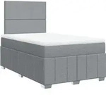 vidaXL Boxspringbett mit Matratze Hellgrau 120x190 cm Stoff - Grau