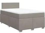 vidaXL Boxspringbett mit Matratze Taupe 120x200 cm Stoff - Taupe