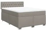 vidaXL Boxspringbett mit Matratze Taupe 160x200 cm Stoff - Taupe