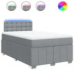 vidaXL Boxspringbett mit Matratze Hellgrau 120x190 cm Stoff - Grau