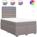 vidaXL Boxspringbett mit Matratze Taupe 120x200 cm Stoff - Taupe