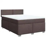 vidaXL Boxspringbett mit Matratze Dunkelbraun 140x200 cm Stoff - Braun