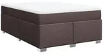 vidaXL Boxspringbett mit Matratze Dunkelbraun 140x200 cm Stoff - Braun